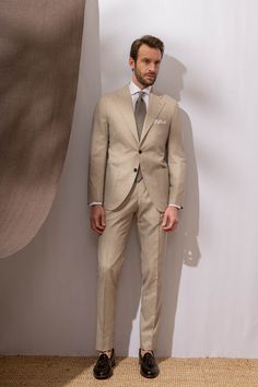 Beige Suit - Made in Italy Pini Parma Suit, Men Beige Suit, Beige Suit Men, Beige Suits For Men, Formal Inspiration, Pini Parma, Nice Suits, Costume Beige