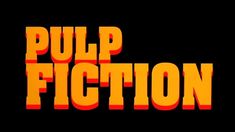 the title for pulp fiction written by john travolta, who is featured in an orange and black background