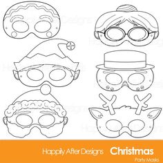 christmas masks with the words happy after designs