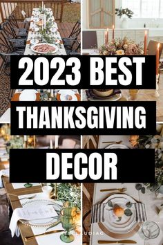 the best thanksgiving decor ideas for your dining room or living room in this postcard style photo collage