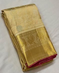 Bridal Collection Beige Color Pure Kanchipuram Silk Saree | Indian Traditional Ethnic Saree | Wedding or Party Wear Saree | Handwoven Gift Saree for Her Product Details : Saree Type : Pure Kanchipuram Silk Saree Golden Zari, Silk Mark Certified Blouse Piece : Yes (Un-Stitched) Saree Length : 5.5 Meters Blouse Piece Length : 80 cm Saree Weight : 0.9 kg Saree Fabric : Pure Kanchipuram Silk  Color : As shown in the picture Work : weaving Pattern : designer Occasion: Party Wear, Formal Wear, Festiva Wedding Art Silk Cream Blouse Piece, Gold Chanderi Traditional Wear For Wedding, Gold Traditional Wear With Cutdana For Transitional Season, Gold Raw Silk Traditional Wear For Wedding, Cream Art Silk Saree For Wedding, Yellow Saree For Wedding And Transitional Season, Gold Art Silk Wedding Traditional Wear, Wedding Art Silk Cream Saree, Yellow Wedding Saree For Transitional Season