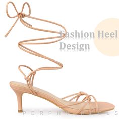 Looking for a stylish and trendy pair of sandals to add to your collection? Look no further than these strappy sandals with a knotted-toe design. The modern look is complemented by a square toe and kitten heel, making them perfect for any occasion. These low-heeled sandals are perfect for adding a cool summer vacation feel to your outfits. These sandals come with knot decor, a square toe, a lace-up closure, and a kitten heel. The vamp is made of faux leather, the outsole of rubber, and the heel Strappy Lace-up Sandals With Wrapped Heel, Trendy Lace-up Open Toe Sandals With Heel Strap, Trendy Adjustable Lace-up Sandals For Party, Trendy Adjustable Ankle Strap Lace-up Sandals, Trendy Spring Lace-up Sandals With Straps, Adjustable Straps Party Sandals, Trendy Strappy Synthetic Lace-up Sandals, Trendy Strappy Lace-up Sandals In Synthetic, Adjustable Summer Heels With Straps