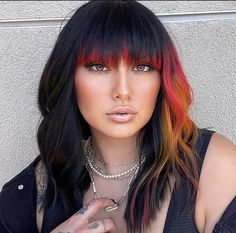 Hair Cut Diy, Summer Style Ideas, Red Orange Hair, Hair Fails, Split Dyed Hair, Bold Hair Color, Neon Hair, Split Hair