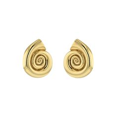 Upgrade your fashion with our Anika Conch Earrings. These 30mm gold plated brass earrings bring a whimsical element to any ensemble. Embrace your individuality and make a bold statement with these distinctive, shell-like pieces. MATERIALS  Stainless steel. Our jewellery is nickel and lead free. All materials used for each design are listed under the description section of the product's page.  CLEANING After every wear, clean your plated jewellery with a cotton ball or a soft jewellery cloth which will help to restore shine! Avoid using any polishing cloths, cleaners, soaps as chemicals used in these will strip away plating and discolour them. Be gentle when cleaning your plated jewellery, rub not buff! If you have gold fill items (not plated) and would like to further clean, use warm water Gold-plated Yellow Gold Spiral Earrings, Gold Plated Spiral Earrings In Yellow Gold, Spiral-shaped Yellow Gold-plated Earrings, Yellow Gold Plated Spiral Earrings, Yellow Gold Spiral Single Earring, Gold Spiral Earrings For Gifts, Gold Spiral Earrings As Gift, Gold-plated Spiral Earrings For Gift, Gold Plated Spiral Earrings For Gift