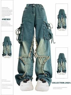 High Waist Grunge Cargo Jeans, Faded Baggy Grunge Pants, Edgy Baggy High-waist Cargo Jeans, Edgy High Waist Baggy Cargo Jeans, Grunge Bottoms With Cargo Pockets, Grunge Style Cargo Pants For Streetwear, Grunge Streetwear Cargo Pants With Belt Loops, High Waist Cargo Jeans In Grunge Style, High-waist Distressed Cargo Jeans For Streetwear