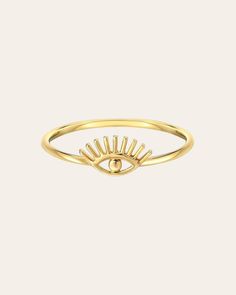 14k solid yellow gold elegant and dainty evil eye ring, a classic and timeless ring, beautiful by itself or stacked, day or night. Made in L.A. Size of Eye: Approx. 10mm(W) by 6mm(H) Ring: Approx. 1mm Total Weight: Approx. 1 gram Ships in 3-7 business days Rush orders ship in 2-4 business days Comes gift ready in a beautiful, custom Zoe Lev jewelry box. *Eligible for return, per our policy. See here for details. 14k Yellow Gold Rings With Diamond Eyes, Yellow Gold Evil Eye Round Ring, Gold Evil Eye Promise Ring, Yellow Gold Evil Eye Ring, Elegant Evil Eye Rings, 14k Gold Evil Eye Ring, H Ring, Timeless Ring, Gold Color Ring