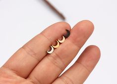 "★This listing is for 1 PIECE, not a pair★ Crescent Earring | 16G Minimalist earring | Moon earring | crescent moon tragus earring | Gold Moon earring | Half moon earring ∙ ∙ ∙ ∙ ∙ ∙ ∙ ∙ ∙ D E T A I L S ∙ ∙ ∙ ∙ ∙ ∙ ∙ ∙ ∙ ∙ - MATERIAL: High-Quality Surgical steel. -Color: Silver , Gold, Rose gold, Black -Size : Width : 6 mm X L :5 mm -Bar thickness : 16G (1.2mm) -Bar length : 6mm -Style: Cartilage piercing, triple forward, helix, Conch, Ear lobe ∙ ∙ ∙ ∙ ∙ ∙ ∙ ∙ ∙ ∙ P R E P A R A T I O N ∙ A N D ∙ Minimalist Moon-shaped Cartilage Earrings, Minimalist Gold Cartilage Earrings With Moon Charm, Gold Minimalist Cartilage Earrings With Moon Charm, Minimalist Gold Crescent Cartilage Earrings, Dainty Crescent Cartilage Earrings As Gift, Triple Forward Helix, Moon Earring, Half Moon Earrings, Minimalist Earring