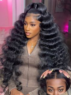 30 Inch Transparen13x6 Hd Lace Frontal Wig 180 High Density Ready To Wear Body Wave Human Hair Wigs Selfie Challenge, Mode Kylie Jenner, Hair Techniques, Business Hairstyles, Long Wavy Hair