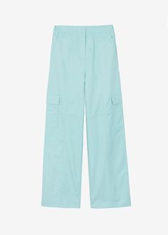 Color: Mint Lightweight cotton fabric Relaxed silhouette Straight leg Enlarged cargo pockets at each leg Slant hip pockets Unlined 100% Supima Cotton Dry Clean By The Frankie. Imported Product Measurements: S- 25" Waist, 36" Hip, 12.5" Rise, 29.5" Inseam M- 27" Waist, 38" Hip, 12.75" Rise, 29.75" Inseam L- 29" Waist, 40" Hip, 13" Rise, 30" Inseam XL- 31" Waist, 42" Hip, 13.25" RIse, 30.25" Inseam Model is 178cm/ 5'10" wearing size S The Frankie Shop, Frankie Shop, Supima Cotton, Cargo Pants, Pajama Pants, Straight Leg, Cotton Fabric, Dry Clean, Mint