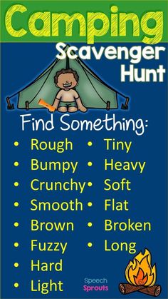 the camping scavenger hunt poster