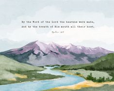 a watercolor painting with a bible verse