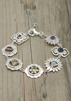 Chakra Jewelry Spiritual Gemstone Beads Charm Bracelet, Sterling Silver Spiritual Bracelets With Natural Stones, Spiritual Sterling Silver Bracelets With Natural Stones, Sterling Silver Spiritual Bracelets With Gemstone, Spiritual Sterling Silver Gemstone Bracelets, Silver Spiritual Bracelets With Gemstones, Spiritual Sterling Silver Bracelets With Gemstones, Spiritual Silver Bracelet With Gemstone, Spiritual Sterling Silver Bracelets