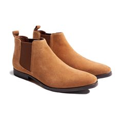 The Camel Suede Chelsea Boot is a premium quality, full-grain genuine cow suede leather boot. It has a full leather outsole with a half rubber overlay for durability, and an inner sheep leather lining for comfort. The premium memory foam insole provides added cushioning and comfort. Chelsea boots are close-fitting, ankle-high boots with an elastic side panel that make them easy to put on and take off. They are typically worn with a casual suit or even jeans and chinos. High Ankle Boots, Suede Chelsea Boots, Suede Leather Boots, Sheep Leather, Casual Suit, Leather Boot, Chelsea Boot, Tie Shoes, Modern Man