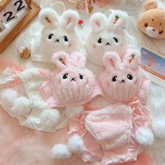 Bunny Plushie Lingerie Set Rabbit Girl, Moon Rabbit, Suit White, Cotton Polyester Fabric, Pink Rabbit, Rabbit Ears, Pink Cat, White Rabbit