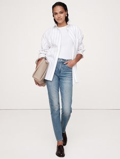 The Slim Jean | Banana Republic Petite Shorts, Classic Jeans, Petite Jeans, Slim Leg, Bottom Clothes, Slim Jeans, Slim Legs, Petite Size, Recycled Cotton