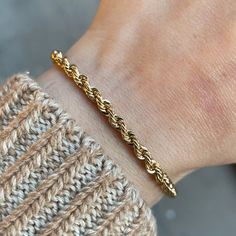 ✨Rope Chain 14K Solid Gold Bracelet / Super Shiny and Dainty / Perfect Gift for Her / Gold Rope Chain / Best Christmas Gift by Likya✨ Material: Solid Gold (Not Gold Filled or Gold Plated) Karat: 14K (real gold stamp 585)  Gold Color: Yellow Gold ⭐️Approximate weight : 2.40 gram ✅Available in yellow gold, rose gold or white gold options 🎁You can give it directly as a gift to your lover, girlfriend, colleague, good friend,or yourself! Or just give the most special person in your life as a surpris Everyday Gold Rope Chain Bracelet, Gold Rope Chain Bracelet For Everyday, Classic Rope Chain Bracelets As Gift, Classic Gold Rope Chain Bracelet As Gift, Classic Gold Rope Chain Bracelet For Gift, 14k Gold Rope Chain Bracelet As Gift, 14k Gold Rope Chain Bracelet Gift, Yellow Gold Rope Chain Bracelet As Gift, Yellow Gold Rope Chain Bracelet Gift