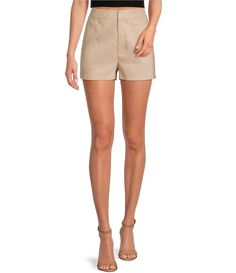 Gianni Bini Lila Linen Blend High Rise Shorts | Dillard's Chic Fitted Jean Shorts, High Waist Fitted Shorts With Zipper Closure, Fitted Shorts With Zipper Closure For Spring, Fitted High Waist Shorts With Zipper Closure, Fitted Bermuda Shorts With Belt Loops For Spring, Fitted Summer Bottoms With Zipper Closure, Fitted Summer Shorts With Zipper Closure, Fitted Bottoms With Zipper Closure For Summer, Fitted Shorts With Zipper Closure For Summer