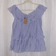 From Local Boutique, Never Been Worn! Sleeveless Lavender Ruffled Top, Summer Party Lavender Blouse, Lavender Ruffled Top For Summer, Summer Lavender Blouse With Ruffles, Chic Lavender Blouse For Summer, Lavender Ruffled Blouse For Summer, Casual Lavender Blouse For Summer, Cute Flirty, Local Boutique