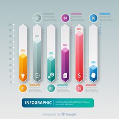 infographic with colorful arrows and icons on grey background free psd file for graphic design