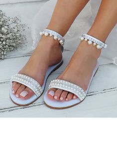 JJ's House Pearl Rhinestone Tassel Women's Flat Heel Wedding Beach Summer Wedding Sandals Bridal Shoes Boho Faux Leather Buckle No Open Toe Wedding Shoes. #JJ's House #Pearl #Rhinestone #Tassel #Women's #FlatHeel #Wedding #Beach #Summer #WeddingSandals #BridalShoes #Boho #FauxLeather #Buckle #No #OpenToe #WeddingShoes Pearl Flat Sandals, Wedding Shoes Flats Sandals, Bride Shoes Flats, Flat Bridal Shoes, Wedding Shoes Pearl, Wedding Sandals For Bride, Bride Flats, Sandals Bridal, Bride Sandals