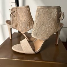 New With Box Audrey Brooke Beautiful Lace Ankle Tie Sexy Heels In Blush Pink Nude, Size 8 Never Worn. Comes From A Smoke Free Home. Please Note All Sales Final. Beige Lace-up Sandals For Party, Elegant Fitted Ankle Wrap Heels, Elegant Spring Ankle Wrap Heels, Beige Pointed Toe Sandals For Night Out, Beige High Heel Sandals For Night Out, Beige Sandals For Night Out, Beige Heels For Night Out In Spring, Beige Heels For Spring Date Night, Beige Heels For Date Night In Spring