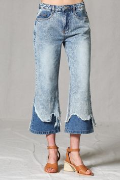 Double layer distressed hem flare jean pants Boho Denim Skirt, Jeans With Lace Bottoms, Beautiful Questions To Ask, Relationship Building Questions, Reworked Pants, Questions To Ask Someone, Customized Pants, Beautiful Questions, Cropped Jeans Outfit