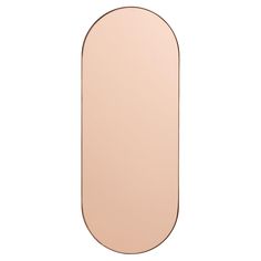 an oval mirror on a white background