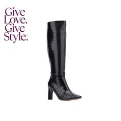 in stock Black Knee High Crocodile Boots, Knee High Boots Dress, Embossed Boots, Boots Dress, Dress Boots, Over The Knee Boots, Over The Knee, Dress With Boots, Knee High Boots