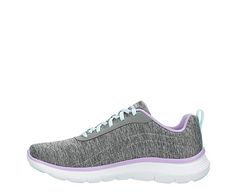 Skechers Flex Appeal 4. 0 Women's Running Shoe Hype up your fitness routine with the Skechers Flex Appeal 4. 0 womens running Shoe. It features a breathable synthetic/mesh upper and Air-Cooled Memory Foam footbed for comfort on the treadmill or the pavement. With a classic lace-up closure and fabric lining for feel, this Shoe will make you look forward to working out. Synthetic/mesh upper Lace-up closure Fabric liningAir-cooled memory foam footbedSynthetic/ Rubber outsole Sporty Stretch Sneakers For Sports, Sports Sneakers With Cushioned Stretch Footbed, Stretch Athleisure Sneakers For Sports, Athleisure Stretch Sneakers For Sports, Gray Mesh Activewear For Sports, Sports Sneakers With Arch Support And Stretch, Rack Room Shoes, Rack Room, Womens Running