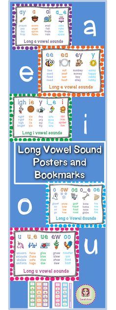 long vo level sound posters and bookmarks for children to use in the classroom or at home