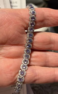 Stunning S925 Luxury Tanzanite Gemstone Bracelets, Tanzanite Bracelet, Evening Gowns Formal, Prayer Beads, Crystal Items, Bead Charms, Diamond Bracelet, Beaded Bracelets, Ships