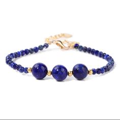 Gemstone: Natural Lapis Lazuli Round Beads And 3.5mm Faceted Lapis Lazuli Rondelle Beads. Metal: 18k Gold Plated Over Stainless Steel. Length: 6.5” Inches Plus 1”Inch Extender Chain. Ready For Shipping In A Jewelry Box Perfect For Gifting. Custom Length Is Available Made To Order In Sterling Silver Or 14k Gold Filled. Lapis Lazuli Beads, Rose Quartz Bracelet, Quartz Bracelet, Guinea Bissau, Turquoise Stone, Caribbean Netherlands, Lapis Lazuli, Round Beads, Beaded Bracelet