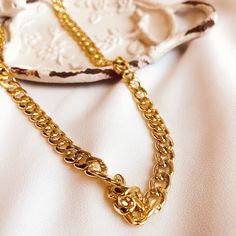 This stylish Cuban chain is super trendy at the moment, works for any street style you have in your closet!Item Details: • This listing is for ONE(1) Cuban chain necklace• 14k gold-filled, width 6mm.• Model wearing 16 inches. Trendy Gold-tone Tarnish Resistant Chain Necklace, Trendy Gold Tarnish-resistant Chain Necklace, Trendy Gold Chain Necklace, Everyday Gold Plated Curb Chain Necklace, Everyday Gold Curb Chain Necklace, Everyday Yellow Gold Chunky Chain Necklace, Trendy Cuban Link Gold Chain Necklace, Chic Cuban Link Chunky Chain Necklace, Chic Cuban Link Necklace With Adjustable Chain