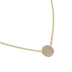 Design: The Pascal Centric Series embodies circular settings, offering a versatile choice for any occasion. This necklace features circular pavé setting diamonds in yellow gold vermeil. | Gold Color: 18K Gold Vermeil (Not to be confused with regular gold plating, our vermeil is a thick layer of 18k solid gold on sterling silver meaning it will last longer. You get the look & feel of gold jewelry at a fraction of the price) Silver Color: Sterling Silver (925 Sterling Silver is a lightweight metal Gold Diamond Necklace With Adjustable Chain, Yellow Gold Round Cut Diamond Necklace With Adjustable Chain, Gold Circular Diamond Necklace, Dazzling Gold Diamond Necklace With Round Pendant, Gold Diamond Circular Necklace, Timeless Necklaces With Pave Setting Round Pendant, Timeless Necklace With Round Pendant And Pave Setting, Timeless Gold Necklace With Pave Setting, Timeless Round Pendant Necklace With Pave Setting