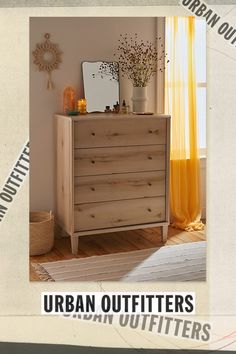 an advertisement for urban outfitters featuring a dresser