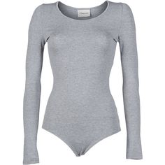 Ganni T Shirt, Body Manga Longa, Bodysuit Tops, Grey Bodysuit, Grey Long Sleeve Shirt, Super Nails, Sleeves Clothing, Grey Shirt