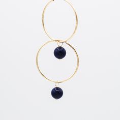 Midnight Blue Navy Quartz Hoop Drops - Jewel Ya Blue Brass Hoop Jewelry, Blue Hoop Brass Jewelry, Blue 14k Gold Filled Hoop Jewelry, Blue Nickel-free 14k Gold-filled Hoop Earrings, Blue Wire Wrapped Hoop Earrings For Everyday, Everyday Blue Wire Wrapped Hoop Earrings, Acrylic Containers, Airtight Storage, Jewelry Case