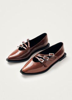 Jive Onix Brown Leather Ballet Flats | ALOHAS Alohas Shoes, Brown Leather Ballet Flats, Pointed Flats, Jive, Leather Ballet Flats, Pitcairn Islands, Seychelles, Leather Flats, Papua New Guinea