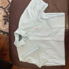 This Beautiful Ralph Lauren Classic Fit Seersucker Short Sleeve Shirt Is In Excellent Condition. It Has Only Been Worn Once. It Definitely Will Be Mistaken For Brand New. Seersucker Shirt, Seersucker Shorts, Ralph Lauren Blue, Ralph Lauren Shirt, Ralph Lauren Men, Casual Shirts For Men, Shirt Color, Casual Button Down Shirts, Short Sleeve Shirt