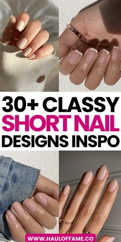 Love a simple and chic look? These 30+ minimalist short nail designs are perfect for a classy and understated manicure that never goes out of style.	short nail designs | short nails | short classy nails | short summer nails | short acrylic nails | short square acrylic nails | shorties nails | short nail ideas | short nails inspo | cool short nails | short nails inspo | simple short nails Acrylic Nails Shorties, Classy Nails Short Summer, Short Nails Inspo Simple, Cool Short Nails, Classy Nails Short, Nails Inspo Simple, Nail Designs Short Nails, Acrylic Nails Short Square, Classy Short Nail Designs