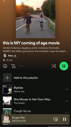 an iphone screen with the text'this is my coming of age movie '