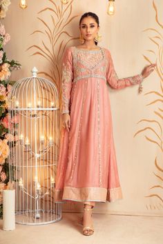 Aylan | Pakistani Designer Outfit | Sarosh Salman Net Shirt, Bridal Jewelry Sets Brides, Floral Lehenga, Hand Beaded Embroidery, Designer Outfit, Wedding Festivities, Pakistani Clothes, Dress Neck, Dress Neck Designs