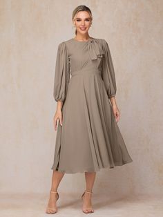 Taupe Detachable Dress, Wedding Guest Dresses Long, Wedding Guest Dresses, Mother Of The Bride Dress, Groom Style, Tea Length, Guest Outfit, Wedding Guest Outfit, Mother Of The Bride Dresses