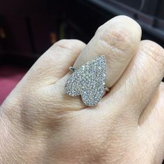 Description: BEAUTIFUL 14K WHITE GOLD LADIES DIAMOND RING. THIS ITEM IS NEW. COMES WITH GIFT BOX. WE DO OFFER FREE SIZING. IF YOU HAVE ANY OTHER QUESTIONS PLEASE CONTACT US. ALL THE INFO ON THIS ITEM DOWN BELOW. THANK YOU VERY MUCH. KATE .Metal: SOLID 14K WHITE GOLDStamped: 14K Total Gram Weight: 3.5GRRing Size: 7 (RESIZEBLE)Setting: PAVEWidthTop: 20.0MMWidth Bottom: 1.4MMStones: 100% NATURAL DIAMONDSColor: FClarity: VS2-SI1Shape: ROUND BRILLIANT CUT DIAMONDSTotal Carat Weight: 0.56CTTag: #2392W Fine Jewelry Platinum Heart-shaped Rings, Fine Jewelry Platinum Heart Rings, Fine Jewelry Heart-shaped Platinum Rings, Heart Cut Diamond Ring In White Gold, Platinum Heart-shaped Fine Jewelry Rings, Heart Cut Platinum Diamond Ring, Fine Jewelry Heart Cut Diamond Ring With Vvs Clarity, White Diamond Heart-cut Ring, Heart-shaped Platinum Ring With Brilliant Cut