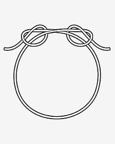 a black and white line drawing of a circle with two loops tied together in the middle