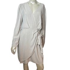 Gibson Look Silver Oatmeal Linen Blend Faux Wrap Dress. Beautiful Balloon Long Sleeves With Button Cuff. Pull Over Design With Side Zip. Fully Lined. Various Sizes; S, M, L. Nwt- New With Tags. Elegant Long Sleeve Neutral Mini Dress, Elegant Long Sleeve Taupe Dress, Long Sleeve Neutral Mini Dress For Day Out, Faux Wrap Dress, Dress Beautiful, Gibson, Linen Blend, Sleeve Dress, Side Zip