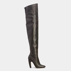 Bottega Veneta soft calf leather over-the-knee boots 4.00 in / 100 mm stiletto heel Pointed toe Half-zip eases dress Leather/Rubber outsole Made in Italy Luxury Over-the-knee Heeled Boots, Chic Leather Thigh High Heeled Boots, Chic Thigh-high Leather Heeled Boots, Modern Leather Thigh High Heeled Boots, Modern Thigh High Leather Heeled Boots, Modern Thigh-high Leather Heeled Boots, Elegant Thigh High Platform Boots For Evening, Elegant Thigh-high Platform Boots For Evening, Luxury Fitted Platform Boots With Pointed Toe