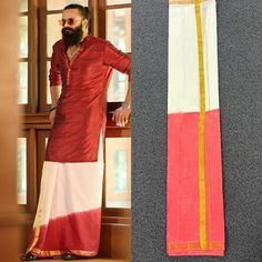 Tye and Dye Dhoti Off white Double Dhoti with Kurta , Men's dhoti, Cotton 4 mtr Veshti Onam, Vishu,Christmas Ramadan, New year, Kerala Tamil Style Dress 2 options for purchase 1. Dhoti only 2.Dhoti with same color Kurtha made with slub silk Dhoti Size -4 mtr, Color : Off White Kurtha size available - S,M,L,XL,XXL,XXXL It is so common to be worn during any occasion. Complement your Indian outfit with this comfy double dhoti that is soft, smooth and silky. You can wear it with a shirt or a kurta. Onam Dress For Men, Onam Dress Code For Men, Onam Outfit For Men, Onam Outfits Ideas, Onam Dress, 7th Month, Outfit Ideas College, Onam Outfits