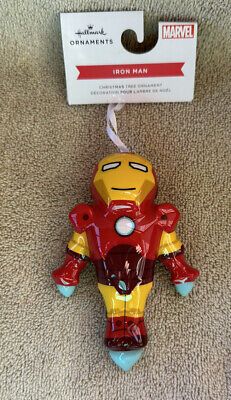 the iron man ornament is on display