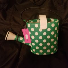 New With Tags Watering Can Super Cute And Rare Spring Designer Bucket Shoulder Bag, Designer Bucket Shoulder Bag For Spring, Designer Spring Bucket Shoulder Bag, Betsey Johnson Bags, Betsy Johnson, Watering Can, Betsey Johnson, Green Colors, Green Color